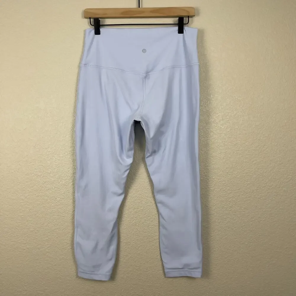 Lululemon Align High‎ Rise Crop Leggings Pastel Blue 12 Yoga Workout Athleisure